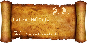 Holler Mária névjegykártya